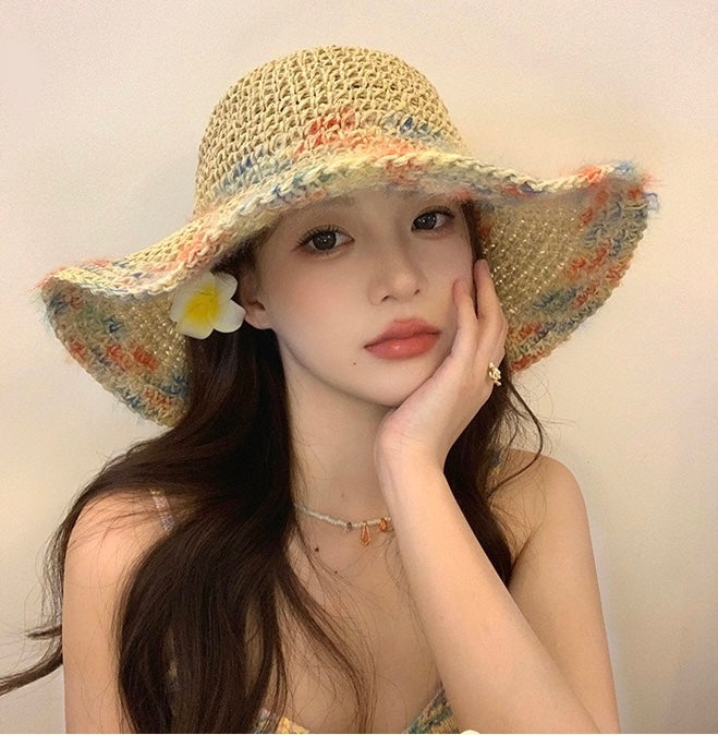 Colorful Woven Straw Sun Hat – Breathable Wide Brim Hat | Summer Beach Vacation