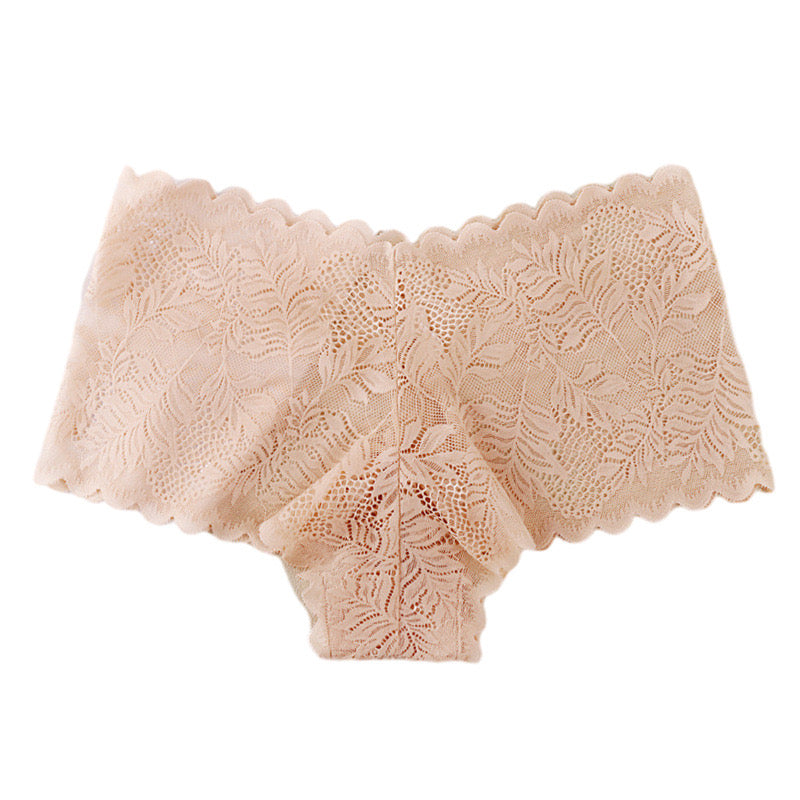 Sexy V-Cut Low Waist Lace Underwear for Women, Solid Color, Comfortable Triangle Panties