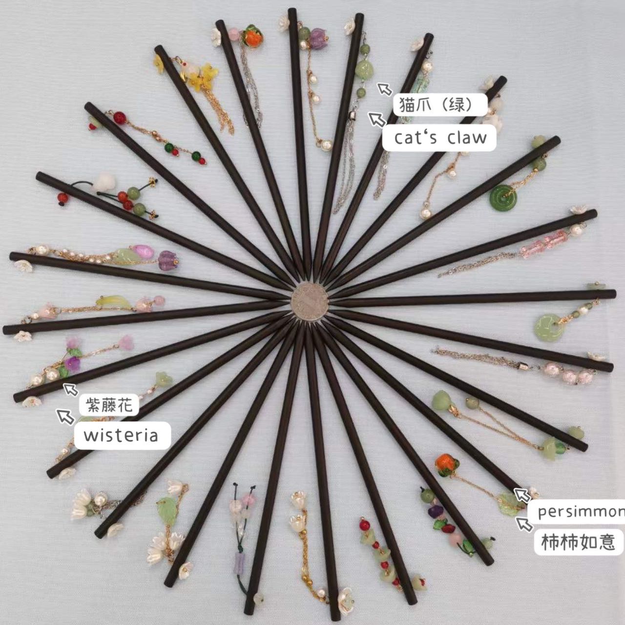Wooden Hairpin + Handmade(10 types option)
