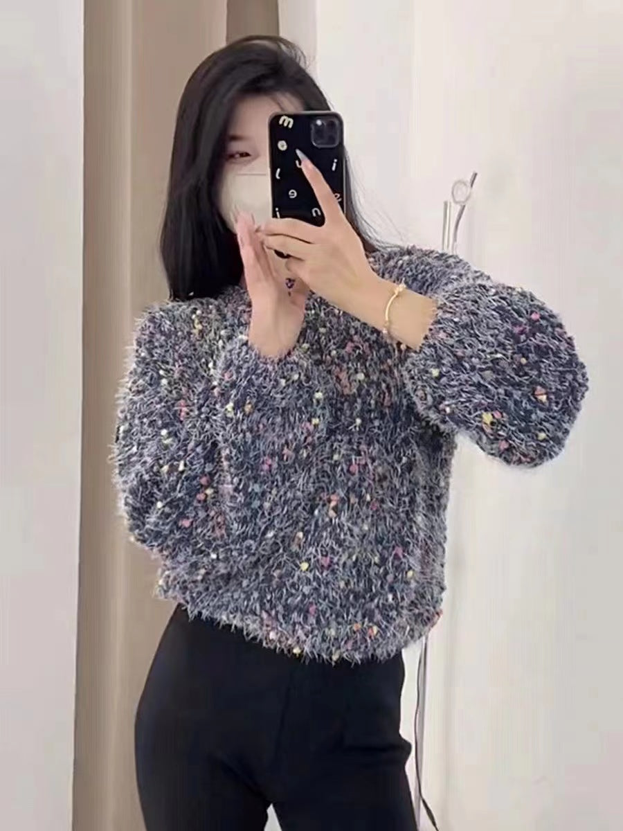 multicolored knit sweater(2 color option)