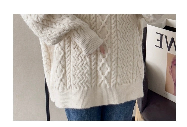 Solid color V-neck sweater