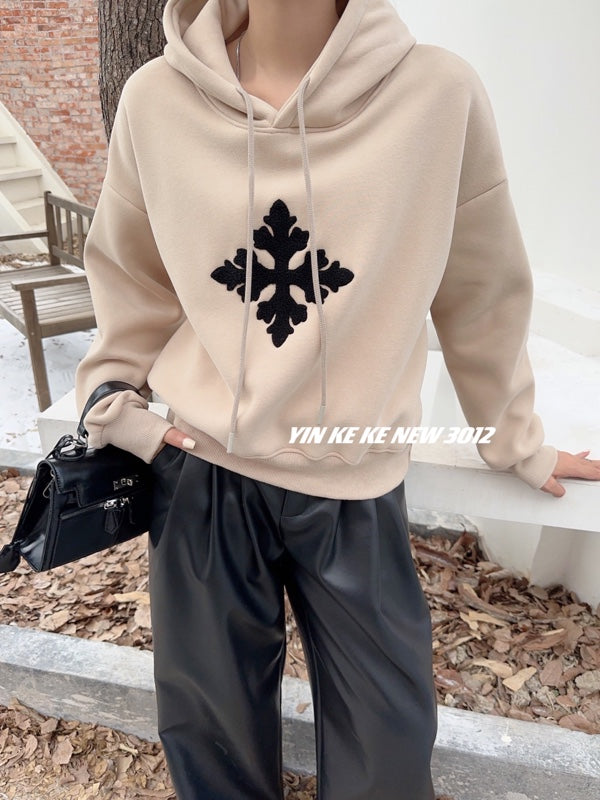 3012 fleece-lined hoodie(2 color option)