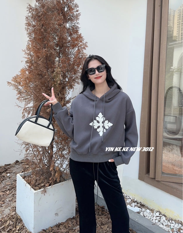 3012 fleece-lined hoodie(2 color option)