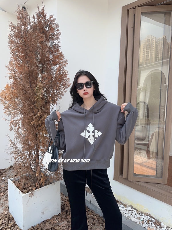 3012 fleece-lined hoodie(2 color option)