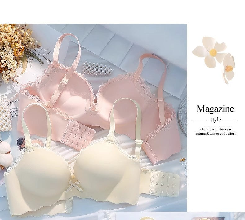 Push-Up Wireless Bra for Small Bust with Side Support, Seamless Design, Thick Padding, and Lift-Up Effect