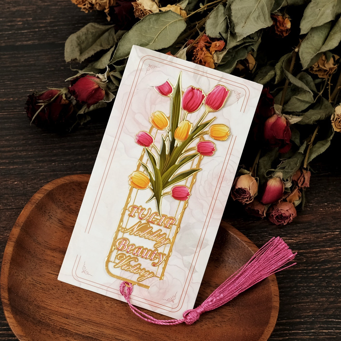 Floral Language Metal Bookmarks – Vintage Vase Tassel