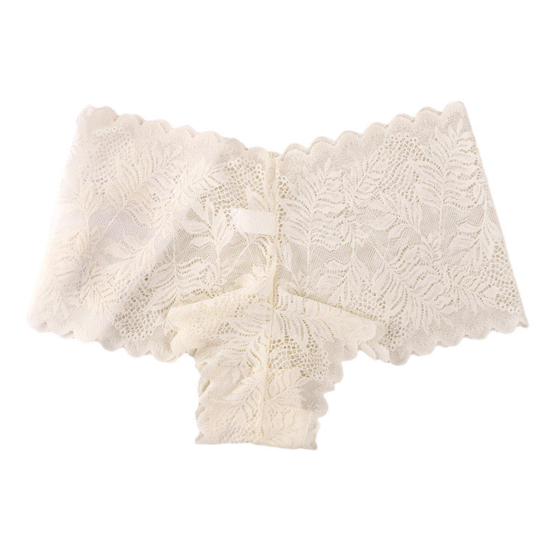 Sexy V-Cut Low Waist Lace Underwear for Women, Solid Color, Comfortable Triangle Panties