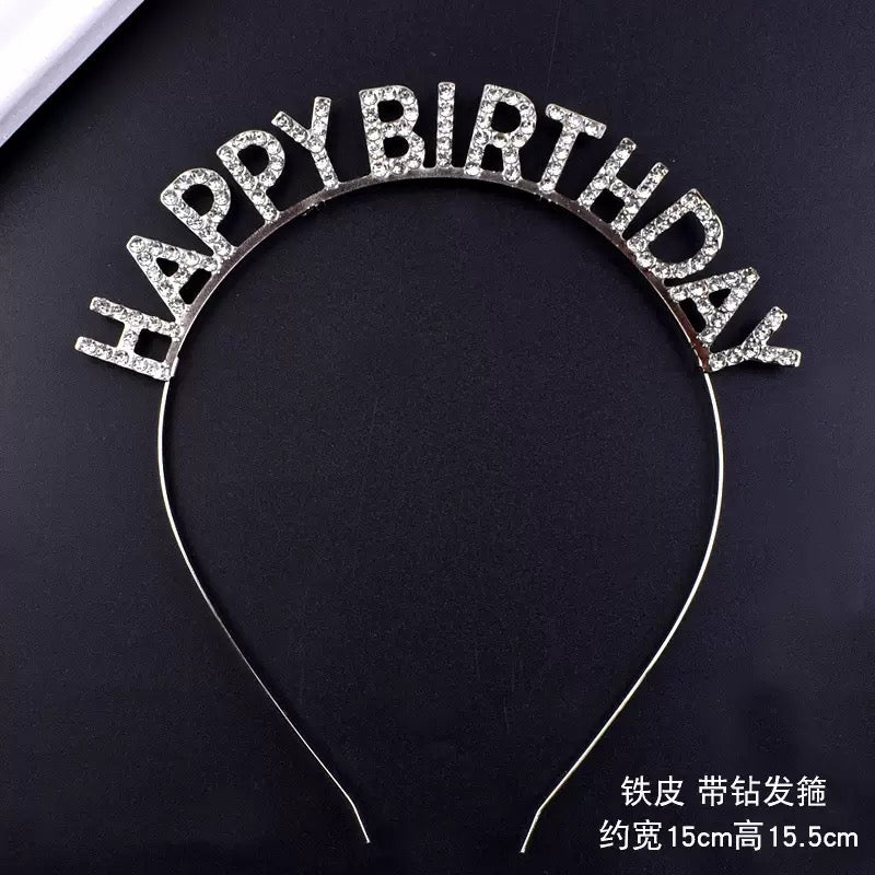 Happy Birthday Rhinestone Headband – Elegant Party Hair Accessory