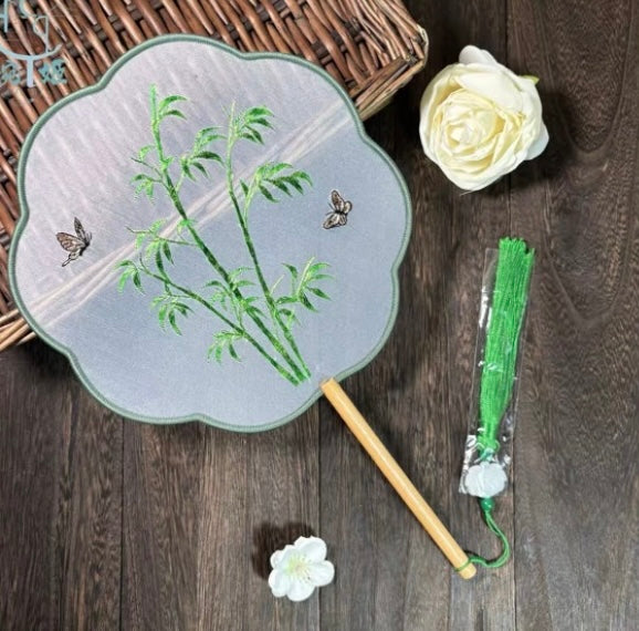 Double-Sided Su Embroidery Silk Fan | Collectible Art Decor