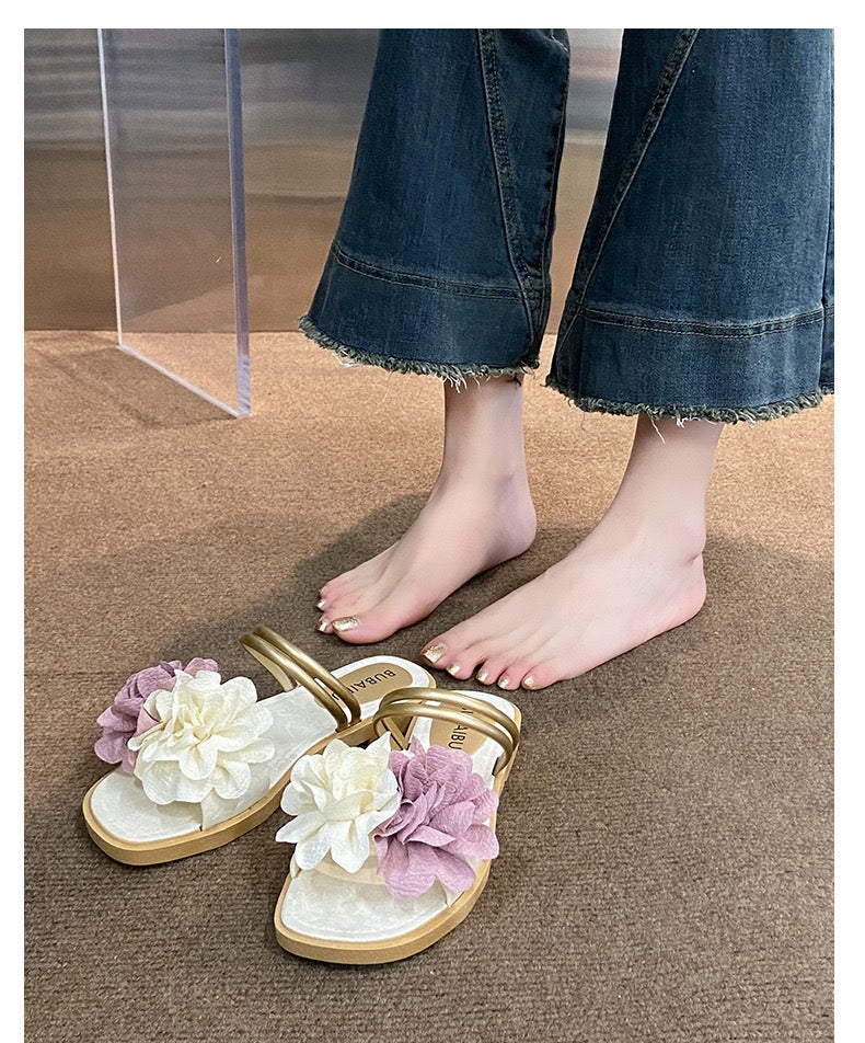 Women’s Minimalist Strap Slides – Cream White