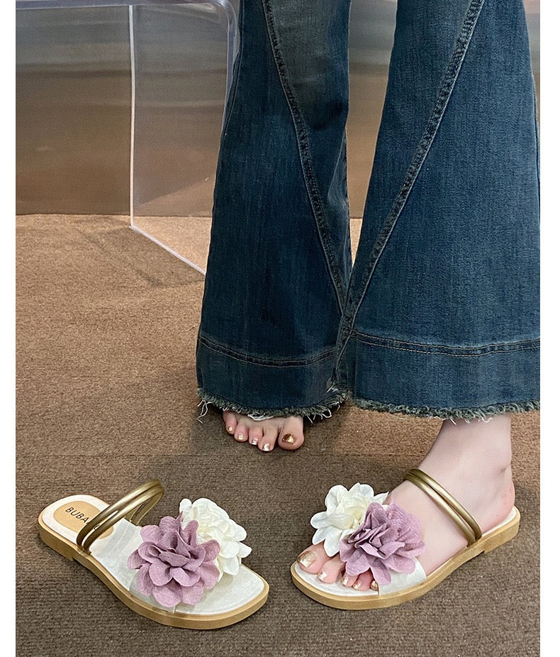 Women’s Minimalist Strap Slides – Cream White