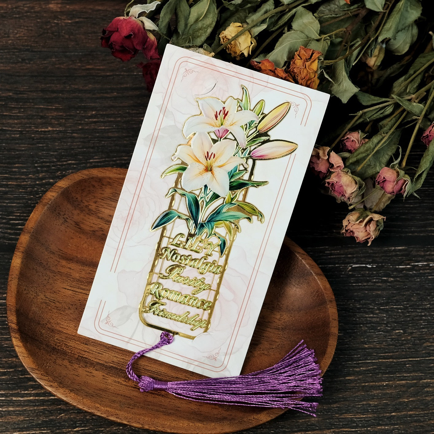 Floral Language Metal Bookmarks – Vintage Vase Tassel