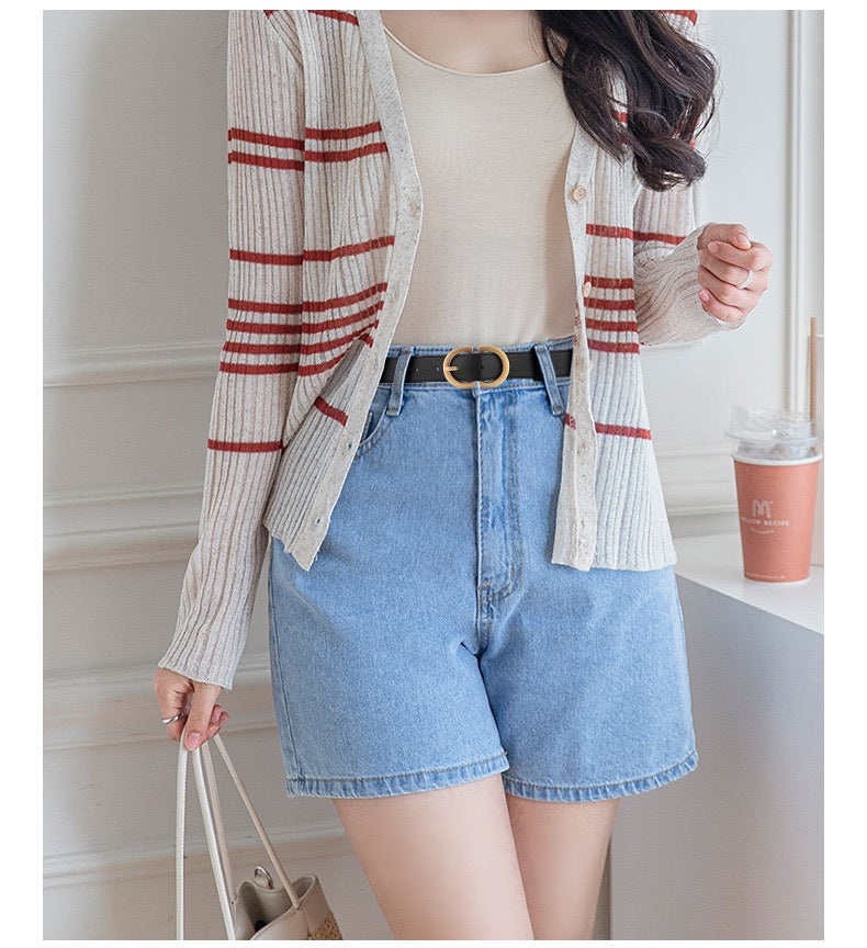 New Double D Buckle Belt – Korean Style Women’s Faux Leather Waist Belt, Alloy Pin Buckle, Casual Jeans Accessory (105cm x 2.8cm)
