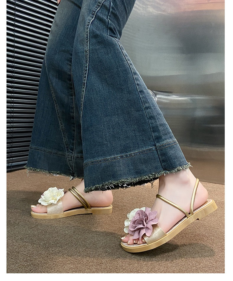 Women’s Minimalist Strap Slides – Cream White