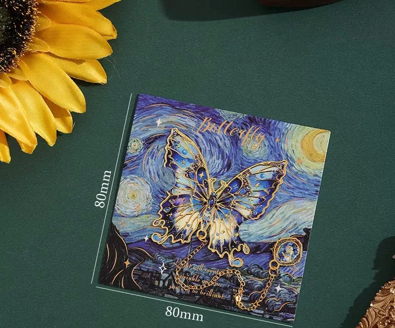 Art-Inspired Butterfly Metal Bookmarks – Pendant Chain Design