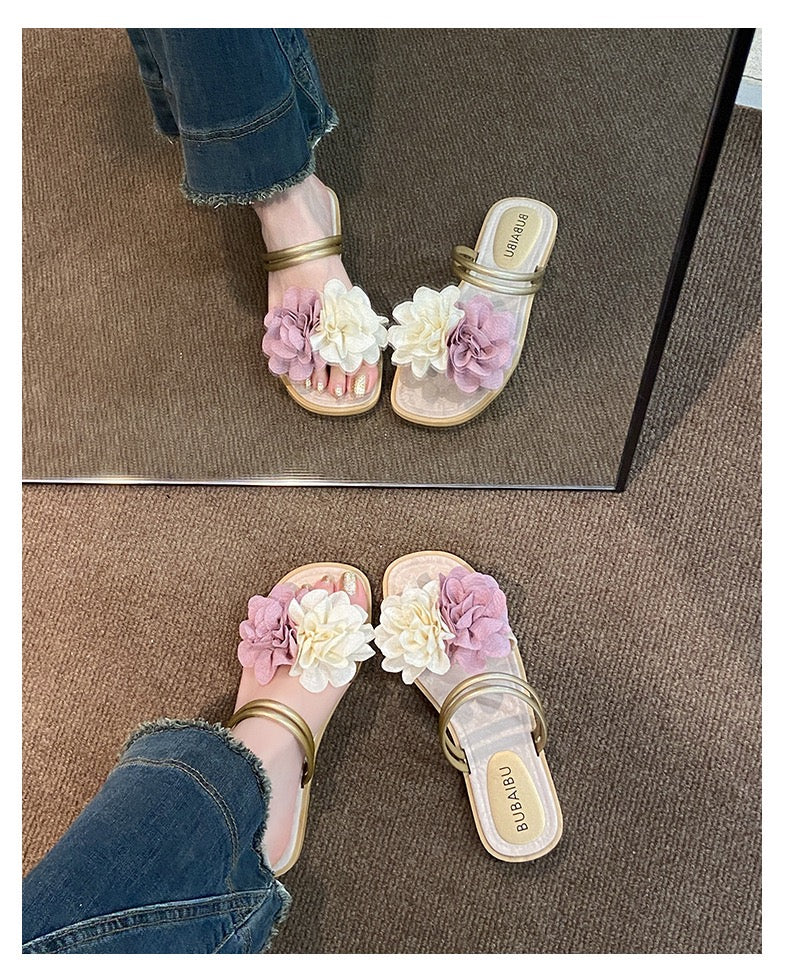 Women’s Minimalist Strap Slides – Cream White