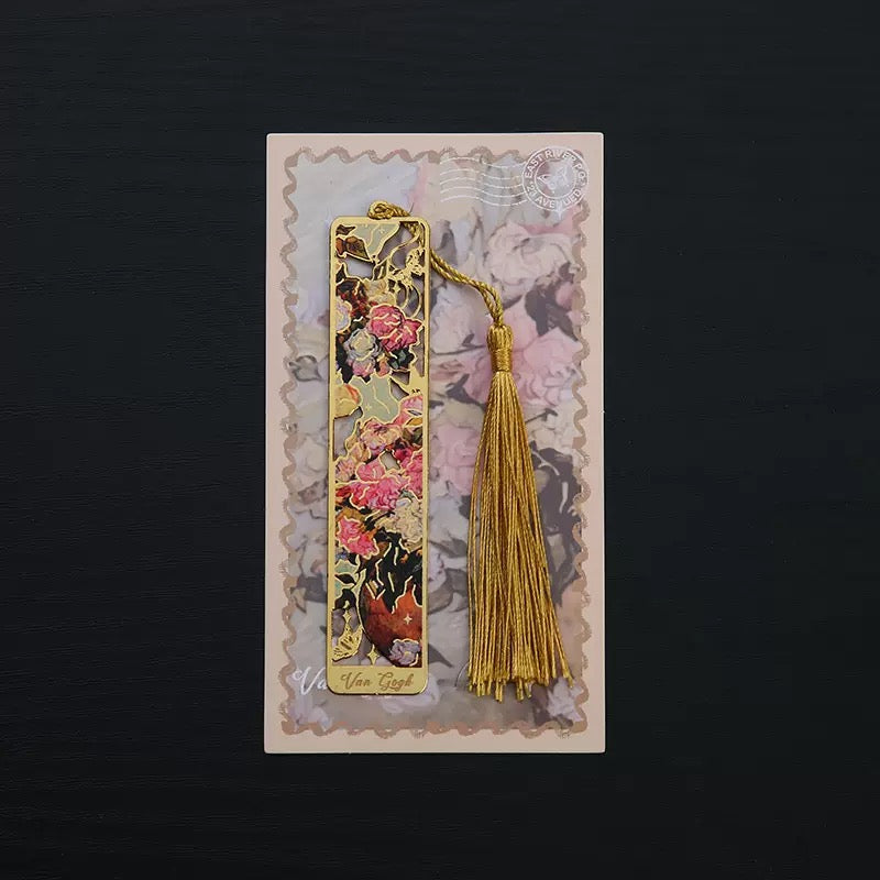 Vintage Metal Art Bookmarks with Tassel