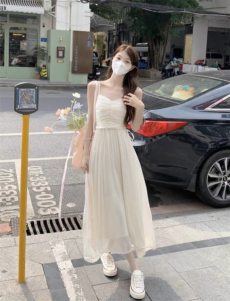 Summer Solid Color Camisole Long Dress(2 colors optional)