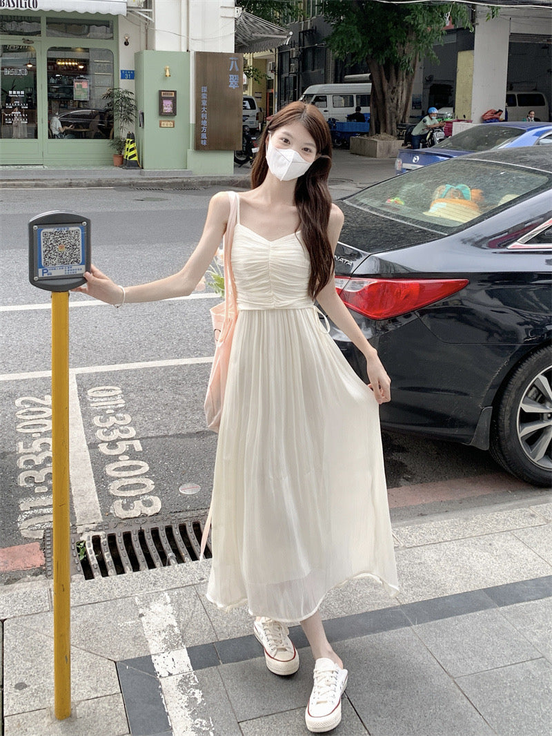 Summer Solid Color Camisole Long Dress(2 colors optional)