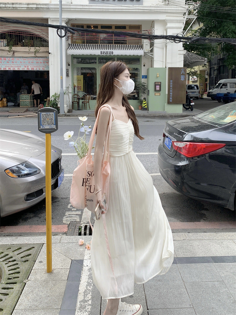 Summer Solid Color Camisole Long Dress(2 colors optional)