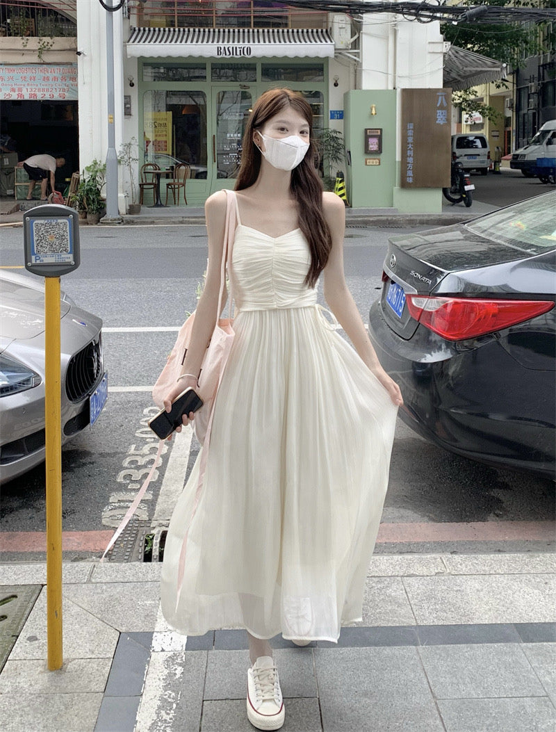 Summer Solid Color Camisole Long Dress(2 colors optional)