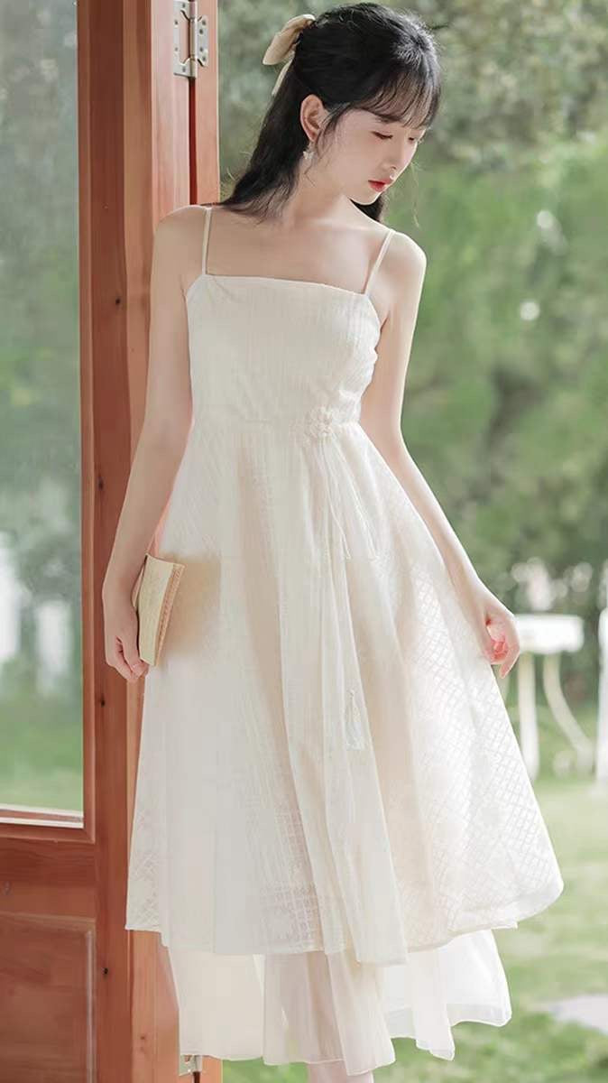 Folk style suspenders two-piece set