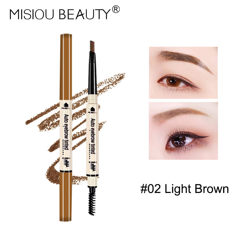 Misiou Beauty Triangular Tip Blade Ultra-Fine 3D Long-Lasting Waterproof and Sweat-Proof Smudge-Free Automatic Dual-Head Rotating Eyebrow Pencil