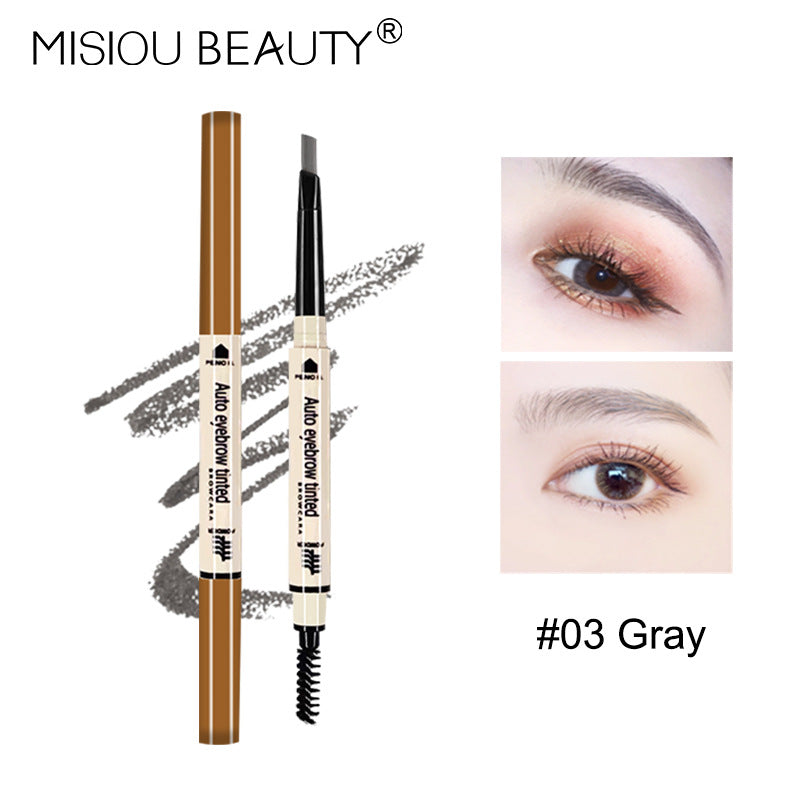 Misiou Beauty Triangular Tip Blade Ultra-Fine 3D Long-Lasting Waterproof and Sweat-Proof Smudge-Free Automatic Dual-Head Rotating Eyebrow Pencil