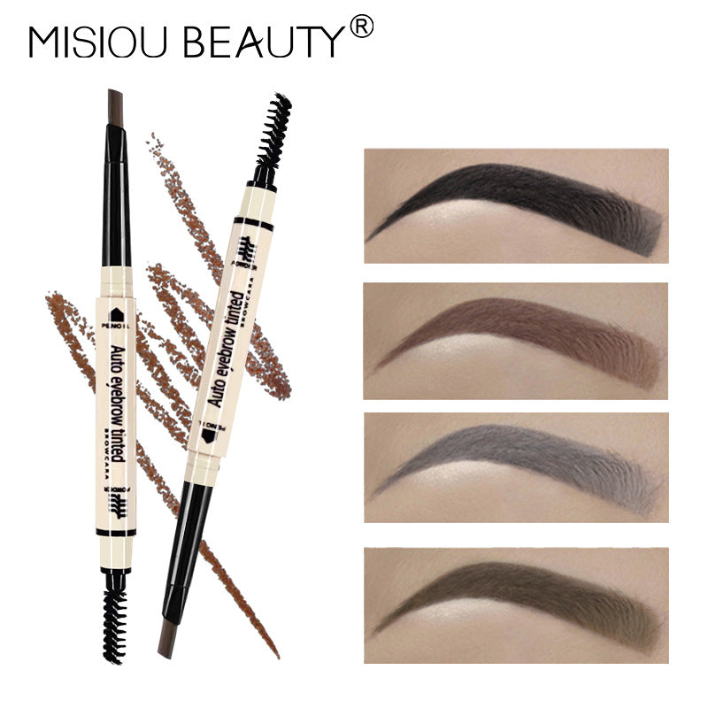 Misiou Beauty Triangular Tip Blade Ultra-Fine 3D Long-Lasting Waterproof and Sweat-Proof Smudge-Free Automatic Dual-Head Rotating Eyebrow Pencil