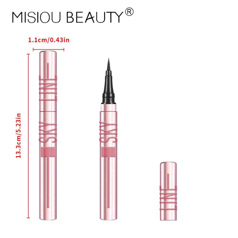 Misiou Beauty Waterproof Quick-Drying Oil-Resistant Smudge-Proof Long-Lasting Ultra-Fine Black Liquid Eyeliner Pen