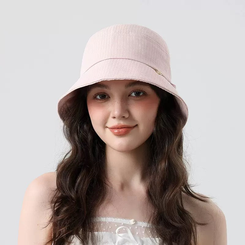 Light Blue Ribbon Bucket Hat – Elegant Summer Sun Hat for Women | Foldable UV Protection Cloche Style