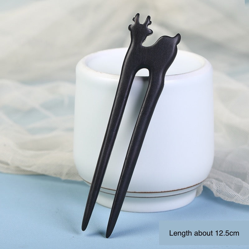 Vintage Ebony U-Shaped Hair Stick