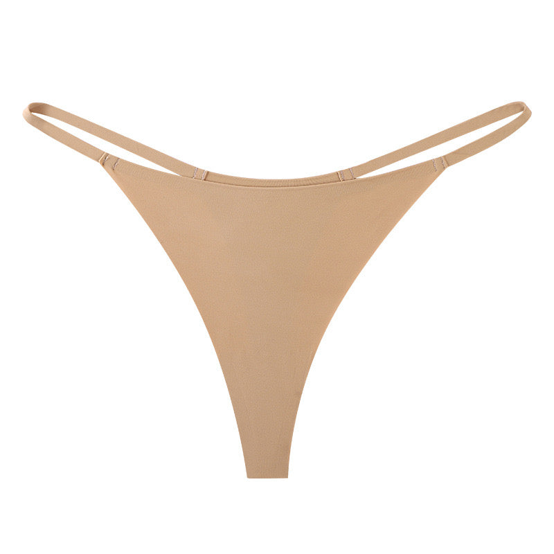 Seamless Low Waist Thong for Women, Sexy Triangle Cut, One-Piece Ice Silk Material, No Visible Panty Lines