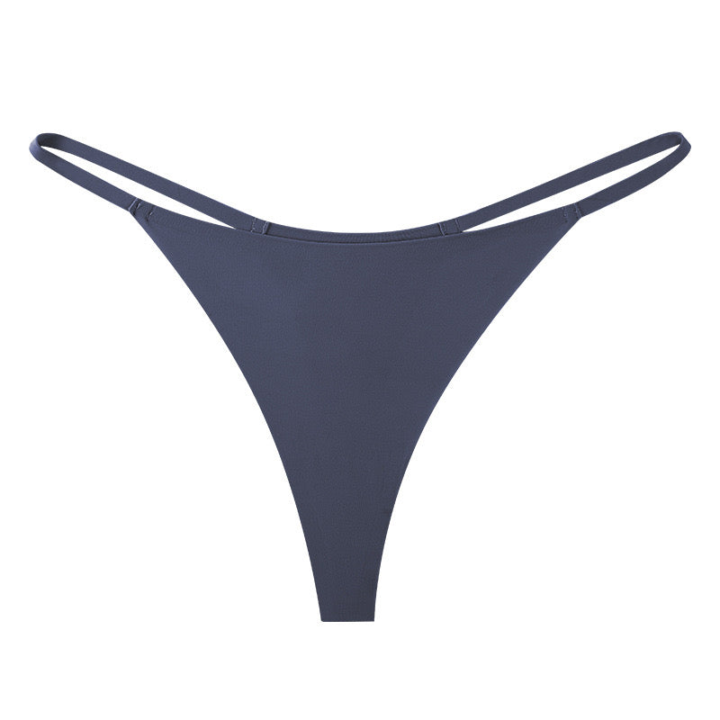 Seamless Low Waist Thong for Women, Sexy Triangle Cut, One-Piece Ice Silk Material, No Visible Panty Lines