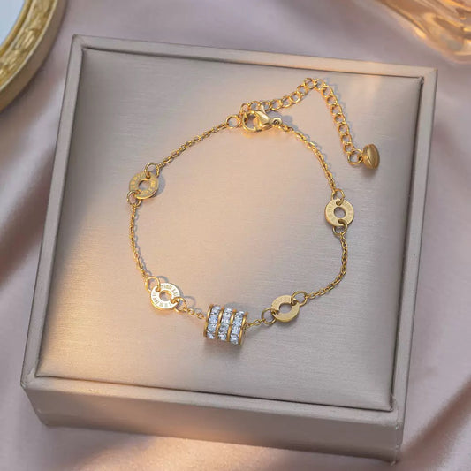 Elegant Waistline-Inspired Bracelet for Women – Minimalist Gold Chain with Unique Curved Design (16cm + 3.5cm Extender)