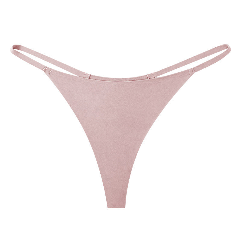 Seamless Low Waist Thong for Women, Sexy Triangle Cut, One-Piece Ice Silk Material, No Visible Panty Lines