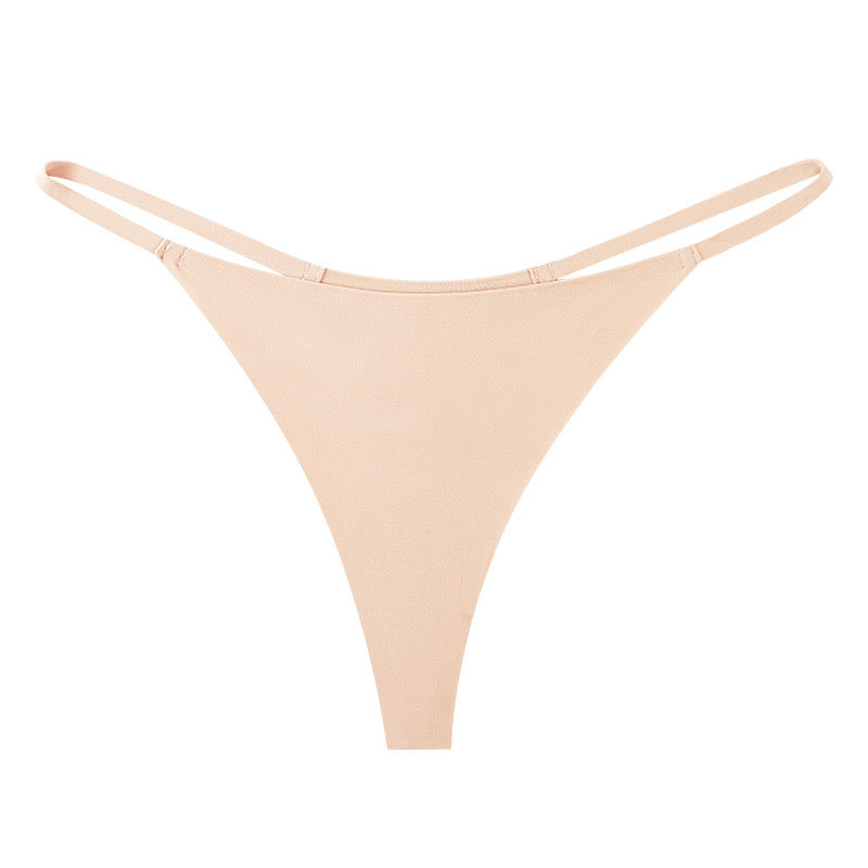 Seamless Low Waist Thong for Women, Sexy Triangle Cut, One-Piece Ice Silk Material, No Visible Panty Lines