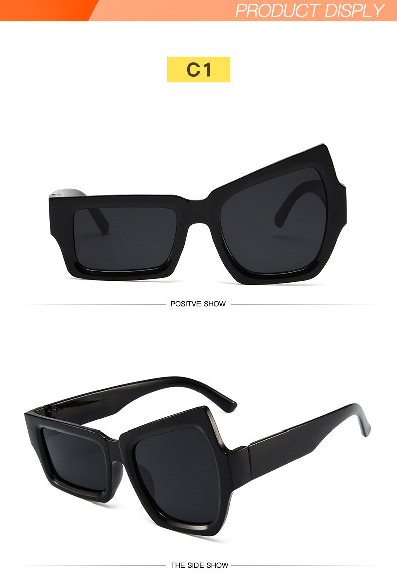 Statement Eyebrow Edge Sunglasses – Irregular Cat-Eye Design | Trendy & Bold