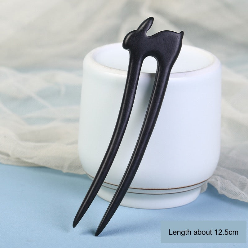 Vintage Ebony U-Shaped Hair Stick