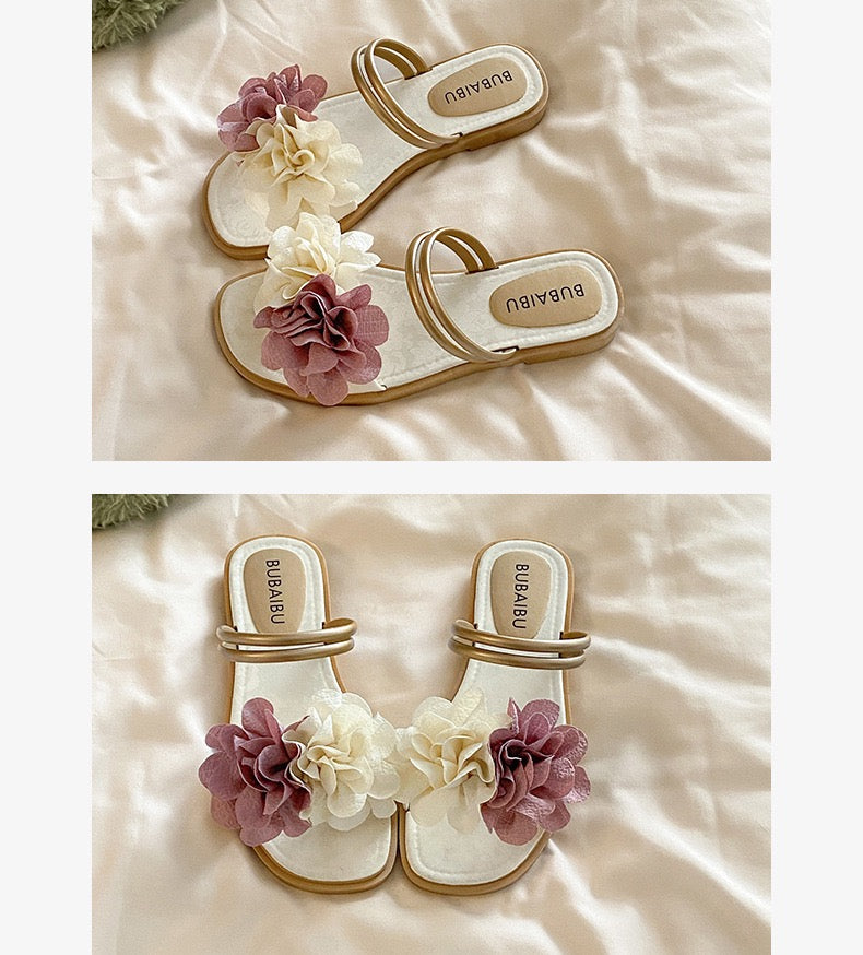 Women’s Minimalist Strap Slides – Cream White