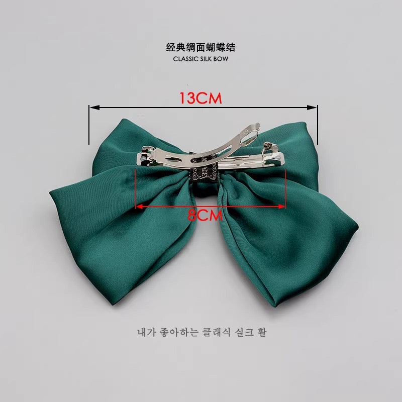 Lolita Style Large Bow Hair Clip – Japanese JK Girl Spring Clip Barrette, Elegant Back Head Accessory