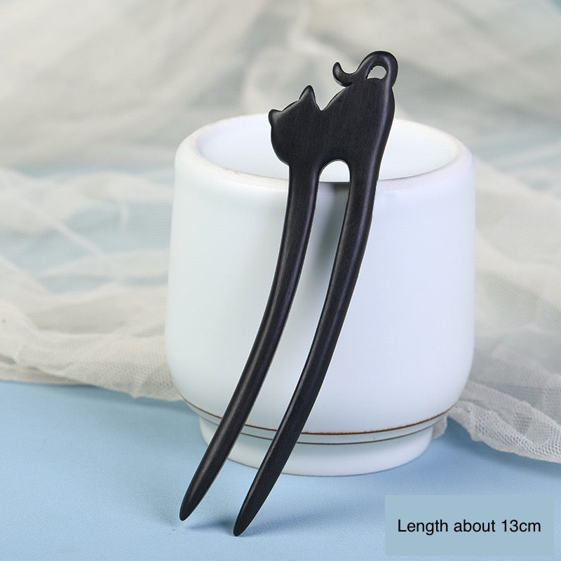 Vintage Ebony U-Shaped Hair Stick