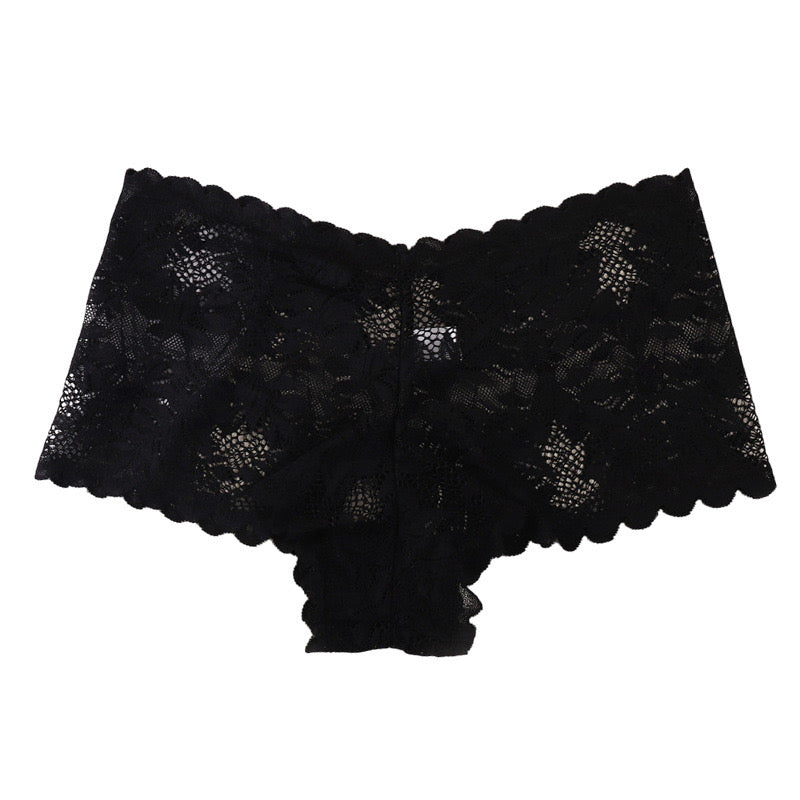 Sexy V-Cut Low Waist Lace Underwear for Women, Solid Color, Comfortable Triangle Panties