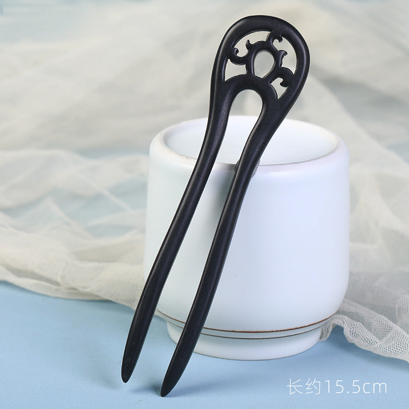Vintage Ebony U-Shaped Hair Stick