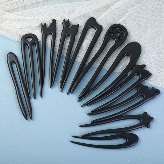 Vintage Ebony U-Shaped Hair Stick
