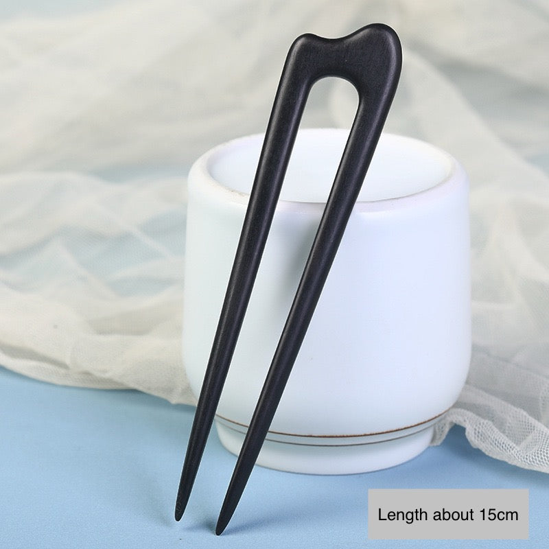 Vintage Ebony U-Shaped Hair Stick