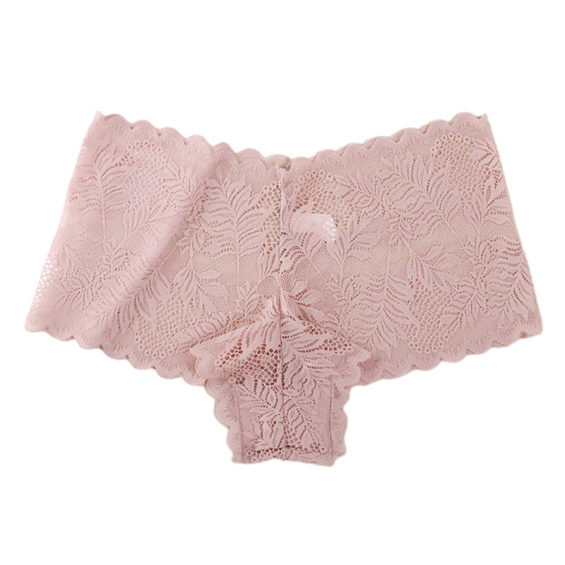 Sexy V-Cut Low Waist Lace Underwear for Women, Solid Color, Comfortable Triangle Panties