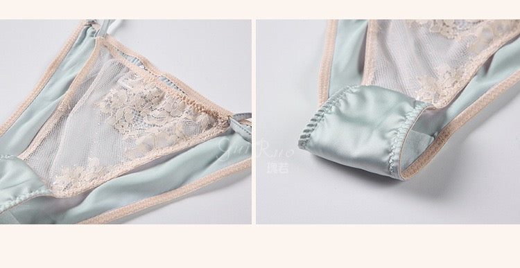 Sexy Lace Low-Cut Sleepwear with Straps, Backless Satin Thin Strap Chemise Nightgown Lingerie Set (Includes Panties)
