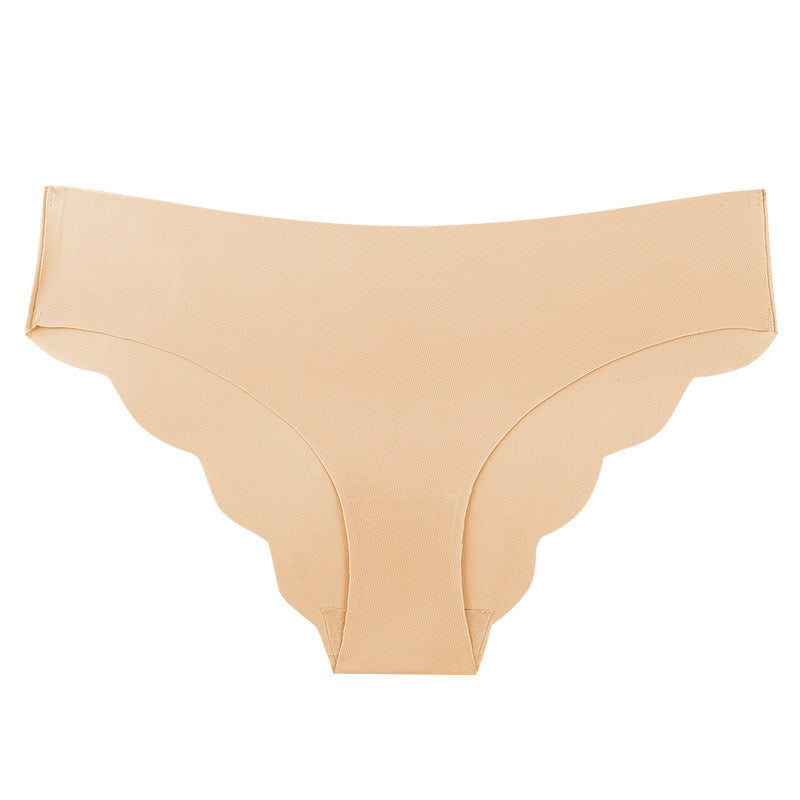 Seamless Low Waist Women’s Underwear, Breathable Ice Silk Material, Half-Covered Hip, Triangle Shaped