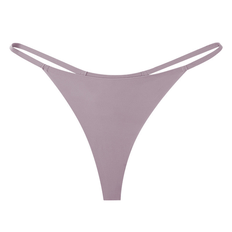 Seamless Low Waist Thong for Women, Sexy Triangle Cut, One-Piece Ice Silk Material, No Visible Panty Lines